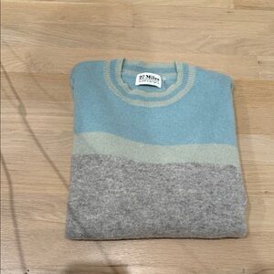 27 Miles Malibu Blue and Gray Women's Crewneck Sweater